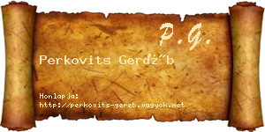 Perkovits Geréb névjegykártya